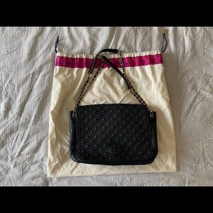 Tory Burch - black quilted leather purse